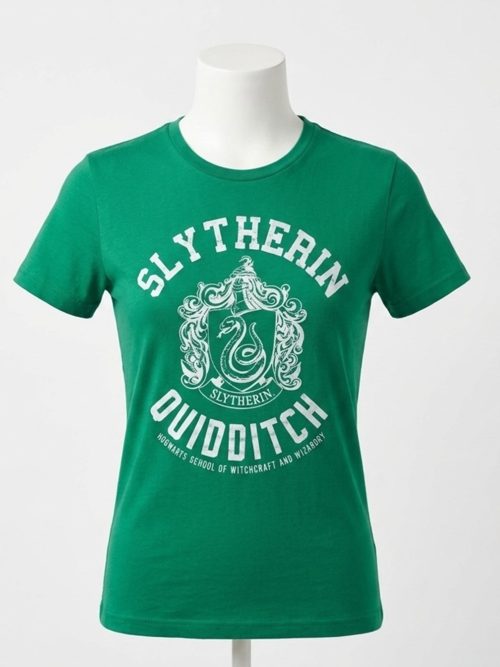 Harry Potter Slytherin Quidditch Shirt Graphic House Crest Tee Green Large L